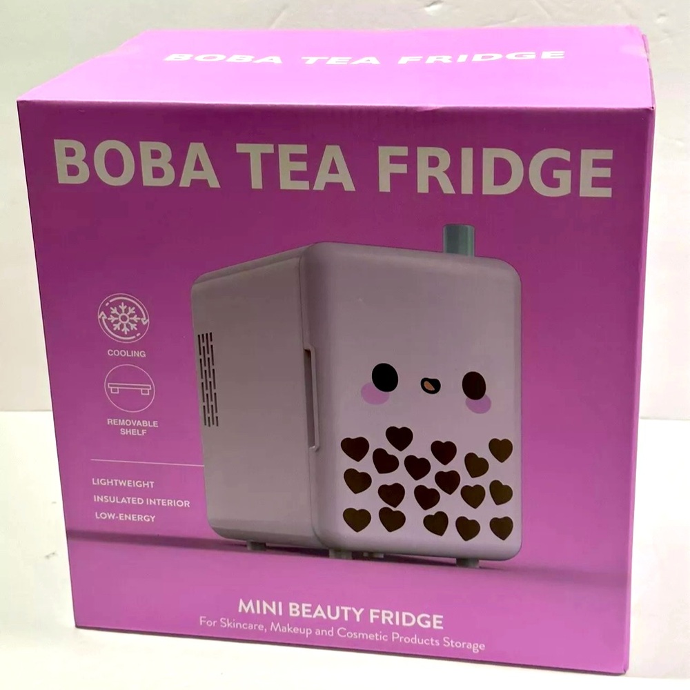 Purple Boba Tea Mini Beauty Fridge - TikTok Viral